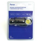 Фонарь налобный светодиодный Feron TH2313 3W IP44 USB type-C алюминий, c аккумулятором