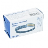 Фонарь налобный светодиодный Feron TH2316 5W IP44 USB type-C, пластик, резина, c аккумулятором