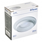 Светильник потолочный встраиваемый Feron DL362 MR16 G5.3 белый d70/D92х40mm