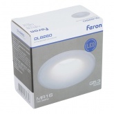 Светильник потолочный встраиваемый Feron DL8260 MR16 G5.3 матовый, белый d88/D100x55mm