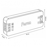 Блок питания для светодиодной ленты Feron LB010 48W 24V IP20 93x33.8x13mm (драйвер)