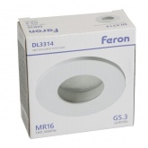 Светильник потолочный встраиваемый Feron DL3114 под лампу MR16 G5.3 IP44 белый d60/D83x25mm