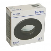 Светильник потолочный встраиваемый Feron DL3114 под лампу MR16 G5.3 IP44 черный d60/D83x25mm