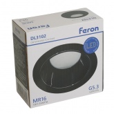 Светильник потолочный встраиваемый Feron DL3102 под лампу MR16 G5.3 черный/черный хром d80/D92x35mm