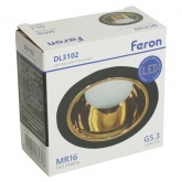 Светильник потолочный встраиваемый Feron DL3102 под лампу MR16 G5.3 черный/золото d80/D92x35mm