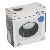 Светильник потолочный встраиваемый Feron DL3112 под лампу MR16 G5.3 белый/черный хром d80/92x92x35mm
