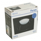 Светильник потолочный встраиваемый Feron DL3112 под лампу MR16 G5.3 черный/черный хром d80/92x92x35