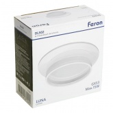 Светильник потолочный встраиваемый Feron DL502 Luna под лампу GX53 15W 230V белый, круглый