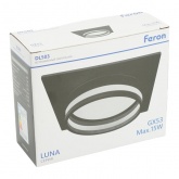 Светильник потолочный встраиваемый Feron DL503 Luna под лампу GX53 15W 230V черный, квадратный