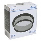 Светильник потолочный встраиваемый Feron DL700 под лампу GX70 25W 230V черный, круглый