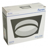 Светильник потолочный встраиваемый Feron DL701 под лампу GX70 25W 230V черный, квадратный