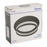 Светильник потолочный встраиваемый Feron DL702 Luna под лампу GX70 25W 230V черный, круглый