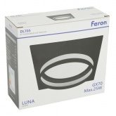 Светильник потолочный встраиваемый Feron DL703 Luna под лампу GX70 25W 230V черный, квадратный