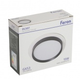 Светильник потолочный встраиваемый Feron DL507 под лампу GX53 15W 230V белый + черный, круглый