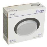 Светильник потолочный встраиваемый Feron DL507 под лампу GX53 15W 230V черный + белый, круглый