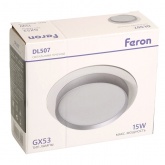 Светильник потолочный встраиваемый Feron DL507 под лампу GX53 15W 230V белый + серебро, круглый