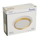 Светильник потолочный встраиваемый Feron DL507 под лампу GX53 15W 230V белый + золото, круглый