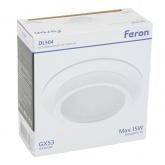 Светильник потолочный встраиваемый Feron DL504 под лампу GX53 15W 230V IP44 белый, круглый