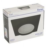Светильник потолочный встраиваемый Feron DL505 под лампу GX53 15W 230V IP44 черный, квадратный