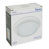 Светильник потолочный встраиваемый Feron DL704 под лампу GX70 25W 230V IP44 белый, круглый