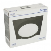 Светильник потолочный встраиваемый Feron DL705 под лампу GX70 25W 230V IP44 черный, квадратный