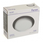 Светильник потолочный встраиваемый Feron DL507 под лампу GX53 15W 230V черный + серебро, круглый