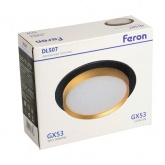 Светильник потолочный встраиваемый Feron DL507 под лампу GX53 15W 230V черный + золото, круглый