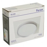 Светильник потолочный встраиваемый Feron DL506 под лампу GX53 15W 230V белый + серебро, квадратный