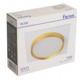 Светильник потолочный встраиваемый Feron DL506 под лампу GX53 15W 230V белый + золото, квадратный