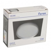 Светильник потолочный встраиваемый Feron DL506 под лампу GX53 15W 230V черный + серебро, квадратный