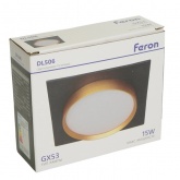 Светильник потолочный встраиваемый Feron DL506 под лампу GX53 15W 230V черный + золото, квадратный