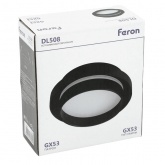 Светильник потолочный встраиваемый Feron DL508 под лампу GX53 15W 230V черный