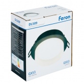 Светильник потолочный встраиваемый Feron DL509 под лампу GX53 15W 230V черный