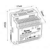 Блок питания Feron LB008 на DIN-рейку 60W 24V IP20 для светодиодной ленты 77x92x56mm