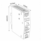 Блок питания Feron LB008 на DIN-рейку 75W 24V IP20 для светодиодной ленты 32x125.2x102mm