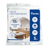 Светодиодная лента Feron LS613 120SMD(2835) 9.6W/м 4000К 12V IP65 5000x8x1,84mm белый