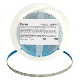 Светодиодная лента Feron LS617 240SMD(2835) 19W/м 6500К 12V IP20 5000x10x1.22mm холодный белый