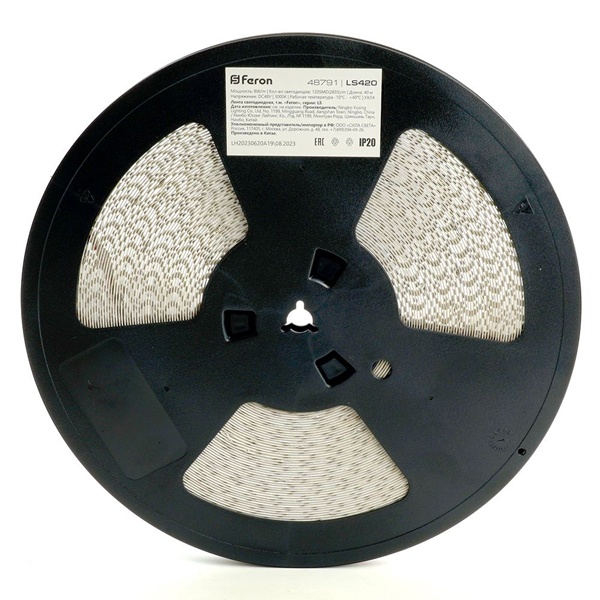 48791 Светодиодная лента Feron LS420 120SMD(2835) 8W/м 3000K 48V IP20 40000x10x1.22mm стабилизированная фото 7