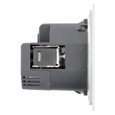 Розетка с заземлением со шторками Stekker Мия RST16-3119-01 16A USB тип A и C, белая магнолия