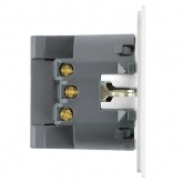 Розетка с заземлением со шторками Stekker Мия RST16-3119-01 16A USB тип A и C, белая магнолия