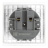 Розетка без заземления со шторками Stekker Мия RST16-3109-01 16A, белая магнолия