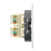 Розетка двойная компьютерная Stekker Мия RST00-3111-01 RJ45+RJ45 кат.5e, белая магнолия