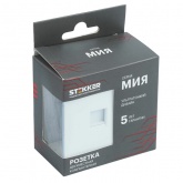 Розетка двойная компьютерная Stekker Мия RST00-3111-01 RJ45+RJ45 кат.5e, белая магнолия
