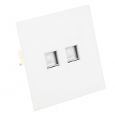 Розетка двойная компьютерная Stekker Мия RST00-3111-01 RJ45+RJ45 кат.5e, белая магнолия