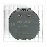 Диммер Stekker Мия RSW10-3106-01 1200/500Вт, белая магнолия