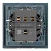 Трехклавишный выключатель Stekker Мия RSW10-3108-05 10A, черный бархат