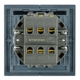 Двухклавишный переключатель Stekker Мия RSW10-3107-05 10A, черный бархат