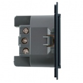 Розетка с заземлением со шторками Stekker Мия RST16-3112-05 16A с крышкой , черный бархат