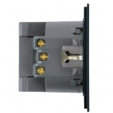 Розетка с заземлением со шторками Stekker Мия RST16-3119-05 16A USB тип A и C, черный бархат