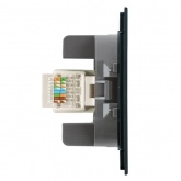 Розетка компьютерная Stekker Мия RST00-3117-05 RJ-45 кат.5e, черный бархат